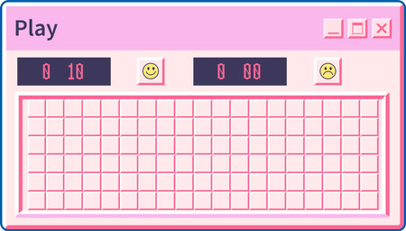 Interface of sapper game, dialog box with scoreのイラスト素材