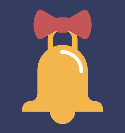 Jingle bell with bow, xmas holiday celebrationのイラスト素材