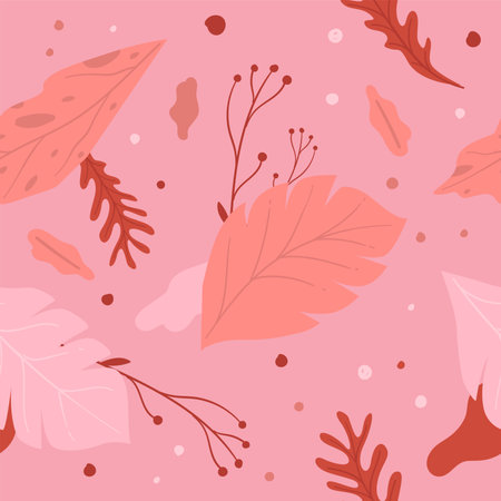 Autumn fall seasonal leaves and foliage patternのイラスト素材