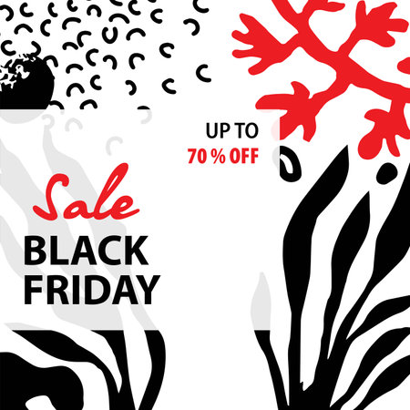 Black Friday modern promotion web bannerのイラスト素材