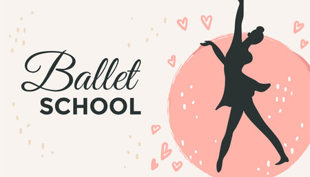 Ballet school, dancing lessons children and adultsのイラスト素材