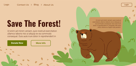 Save forest, donate and help animals and floraのイラスト素材