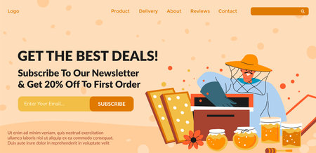 Get best deals, subscribe to newsletter websiteのイラスト素材