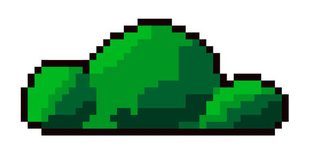 Pixelated shrubs or bushes for game setting iconのイラスト素材
