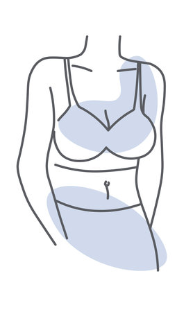 Body part, breast and belly, women torso vectorのイラスト素材