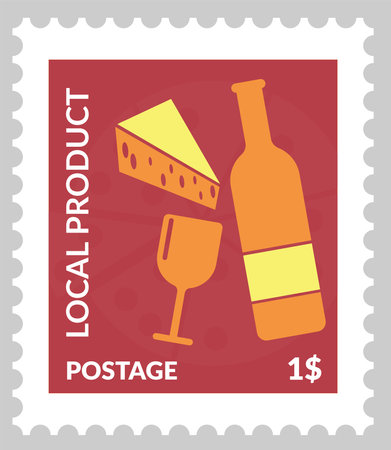 Local product postcard or postcard with priceのイラスト素材