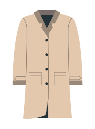 Clothing for men, long jacket or wool coat vectorのイラスト素材