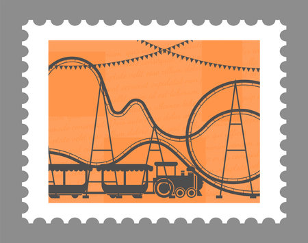 Attractions and amusement park recreation cardのイラスト素材