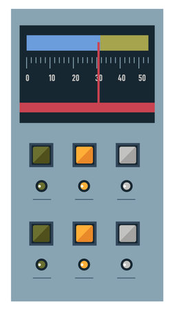 Panel with buttons and display with data vectorのイラスト素材