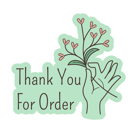Thank you for order, product package or letterのイラスト素材
