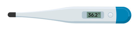 Thermometer showing body temperature tool, vector