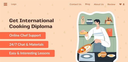 Get international cooking diploma online supportのイラスト素材