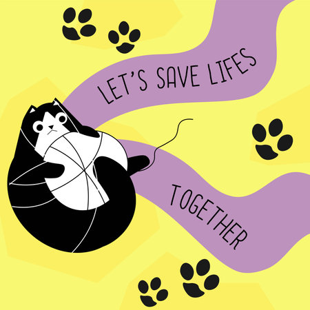 Lets save lives together, adopt kitty from centerのイラスト素材