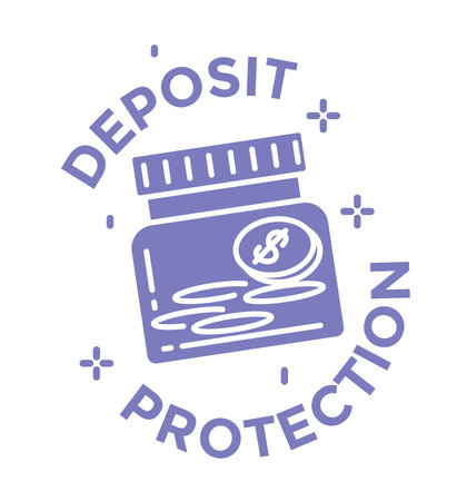 Deposit protection, banking system safety iconのイラスト素材