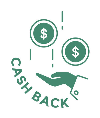 Cash back, financial services and baking systemのイラスト素材