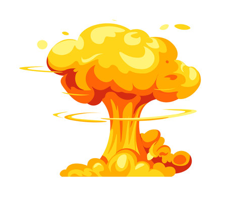 Explosions and detonation, outburst burning flameのイラスト素材