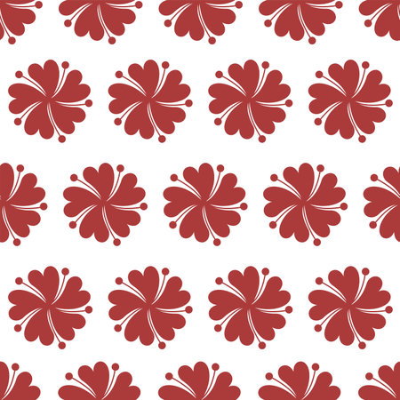Floral seamless pattern with red blooming flowersのイラスト素材