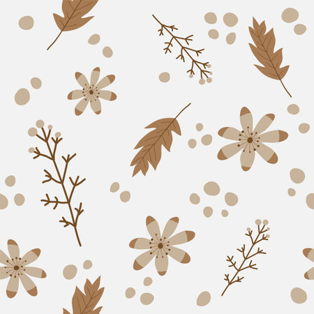 Flowers and branches, twigs with foliage vectorのイラスト素材