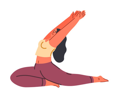 Eka pada raja kapotasana or one legged pigeon poseのイラスト素材