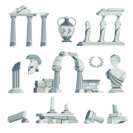 Ancient Roman or Greek architecture sculptureのイラスト素材