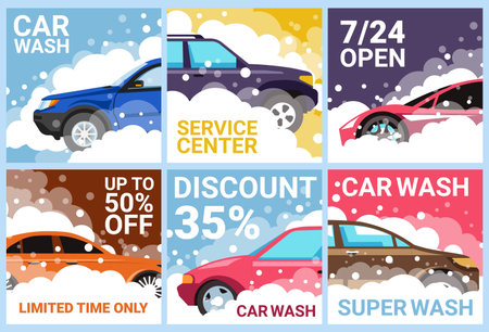 car wash discount advertisement illustrationのイラスト素材