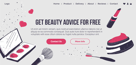 Get beauty product advice for free, website pageのイラスト素材