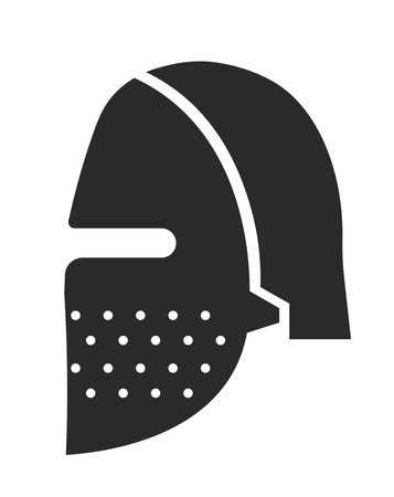 Ancient knight or warrior metal helmet, vectorのイラスト素材