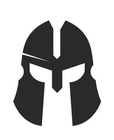 Ancient helmet of knight fighter or warrior vectorのイラスト素材