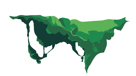 Moss flower, forest or woods vegetation plantのイラスト素材