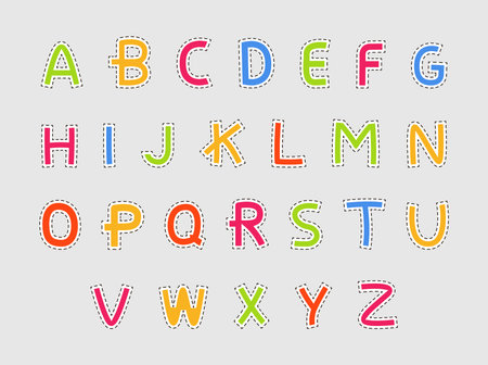 Sewing fonts, alphabet or abc for kids vectorのイラスト素材
