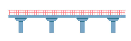 Bridge with pillars, modern city constructionのイラスト素材