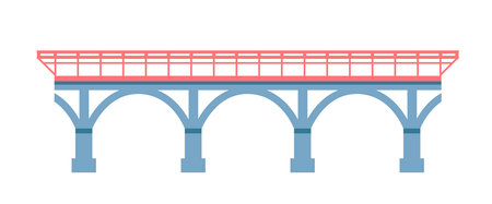 Architectural construction for city, modern bridgeのイラスト素材