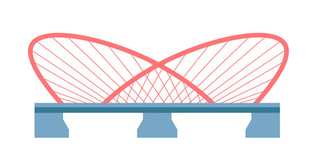 Modern bridge construction with metal designのイラスト素材