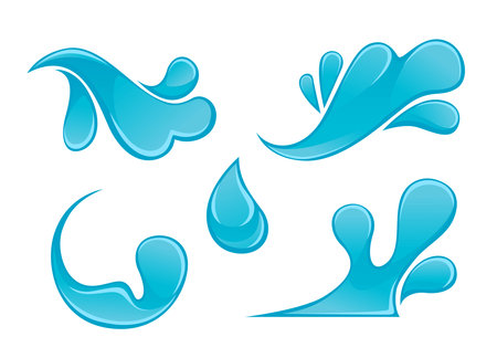 Sprinkle or splash of water, liquid or fluidsのイラスト素材