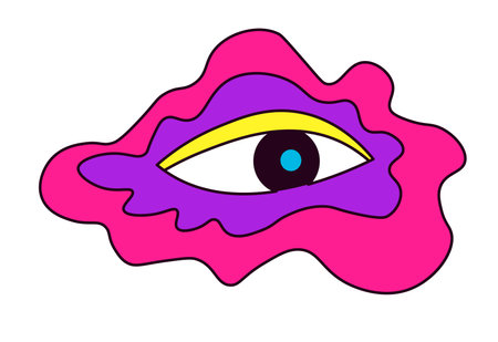 Doodle eye, character or childish personage vectorのイラスト素材