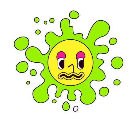 Doodle sun character with facial expression vectorのイラスト素材