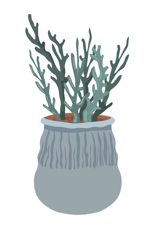 Flower in pot, houseplant for interior decorationのイラスト素材