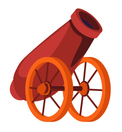 Pirates weapons, cannon large caliber gun vectorのイラスト素材