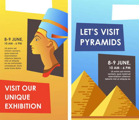 Visit our unique exhibition, pyramids excursionのイラスト素材