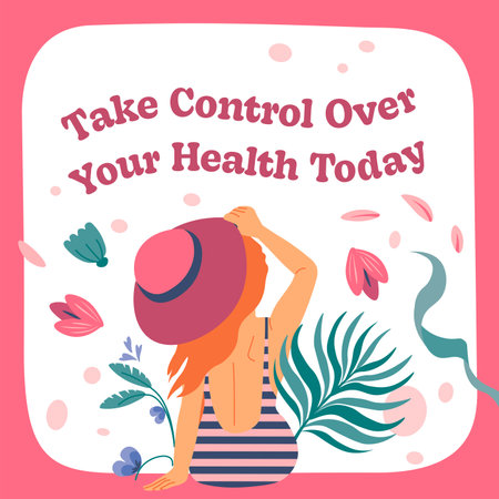 Take control over your health today, ads bannerのイラスト素材