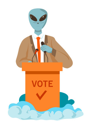 Conspiracy theory, alien balloting as presidentのイラスト素材