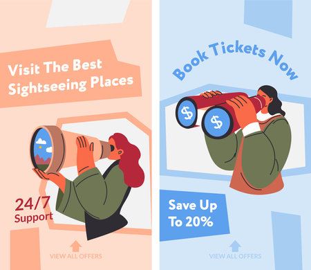 Visit best sightseeing places, book tickets nowのイラスト素材