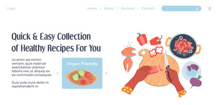 Quick and easy collection, healthy recipes webのイラスト素材
