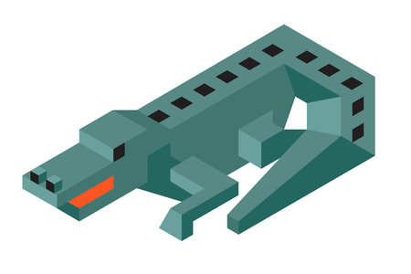 Animal character or figurine, crocodile toy vectorのイラスト素材