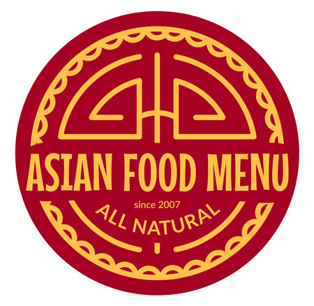 Asian food and dishes, Oriental cuisine vectorのイラスト素材