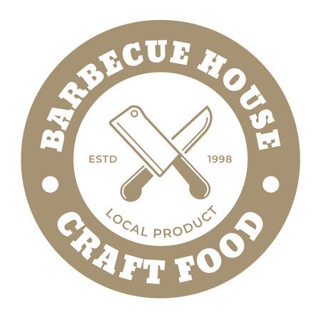 Barbeque house, craft food, local product logoのイラスト素材