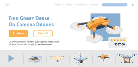 Find great deals on camera drones website pageのイラスト素材