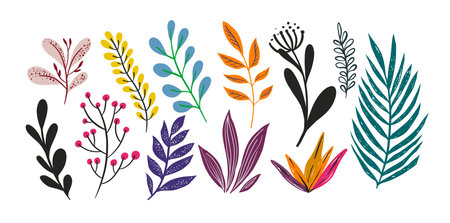 Foliage and leafage of tree or plants, vectorのイラスト素材