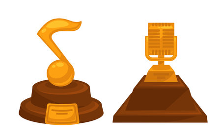 Golden awards an prizes for singers and musiciansのイラスト素材