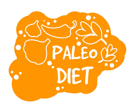 Paleo diet, organic ingredients and healthy eatingのイラスト素材